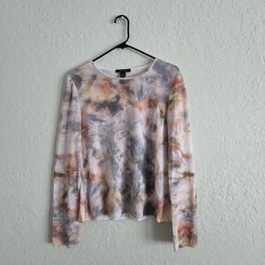 St. John Floral Stretchy Long Sleeve Blouse